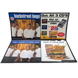 2000 Backstreet Boys Burger King Promotion Sign Translite Display 2x - Very Rare
